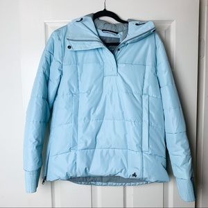 Aether powder blue half zip snow jacket hood small